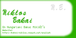 miklos bakai business card